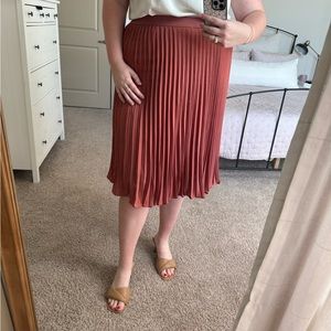 Rust/Terra Cotta Pleated Skirt, Size XL